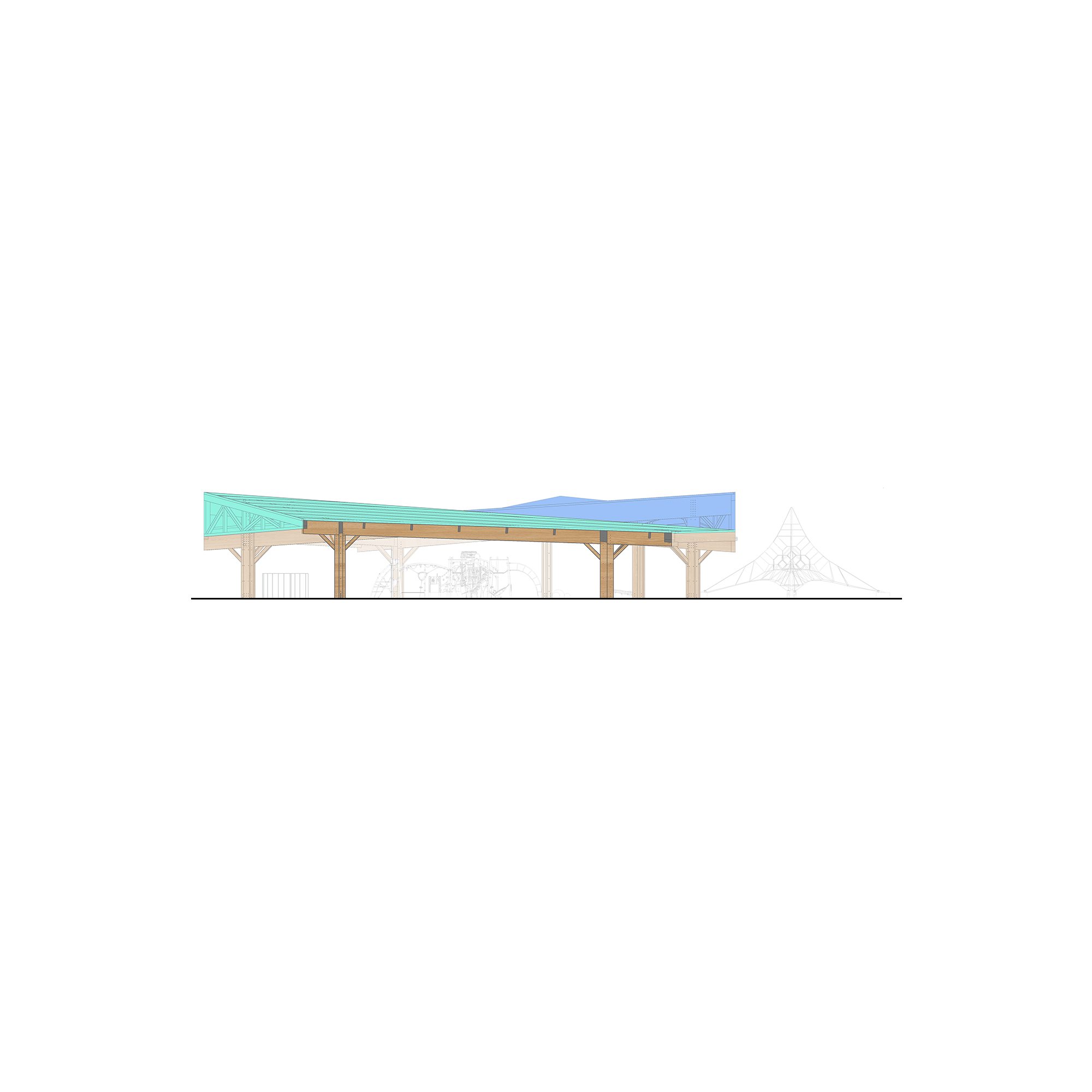 Plano del proyecto Cubierta Zelaieta: cubierta en el parque Zelaieta de Amorebieta